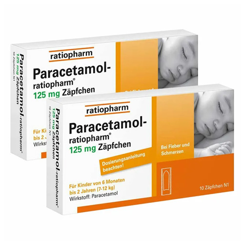 PARACETAMOL-ratiopharm 125 mg Zäpfchen Doppelpackung 