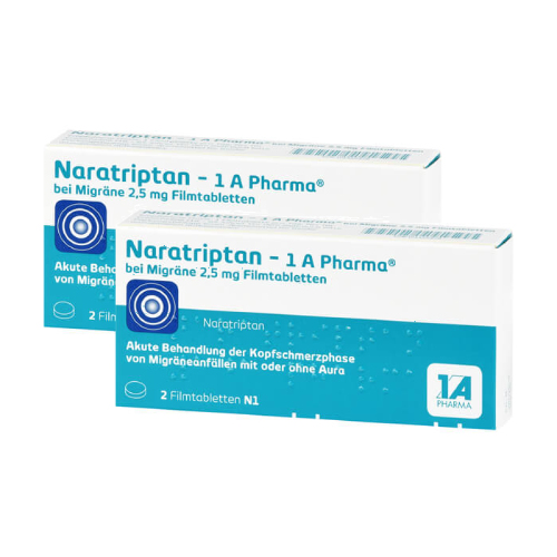 NARATRIPTAN-1A Pharma bei Migräne 2,5 mg Filmtabl. Set 